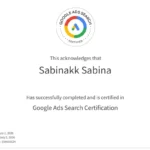 Best Digital Marketer in Kerala certification google ads search_sabinakk