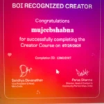 Best Digital Marketer in Kerala -creator certification_sabinakk